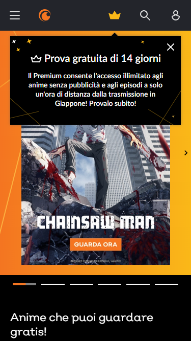 14 giorni di prova gratuita di Crunchyroll