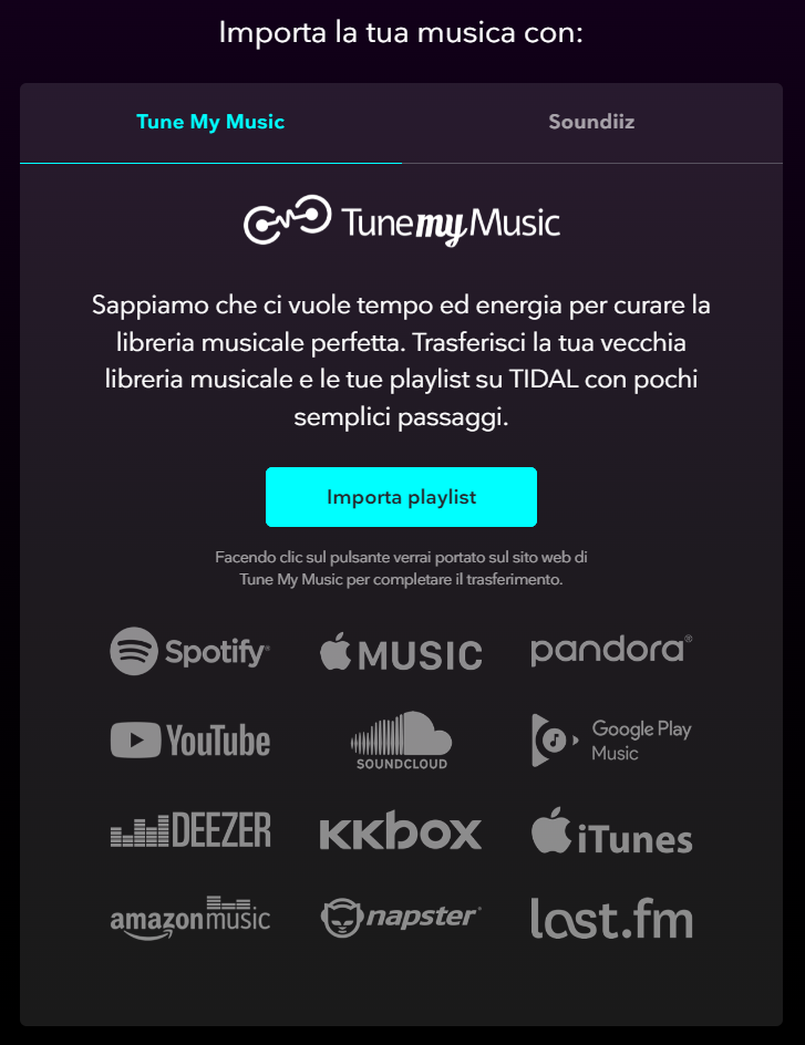 Come importare playlist su Tidal