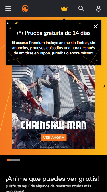 Prueba gratuita de 14 días de Crunchyroll