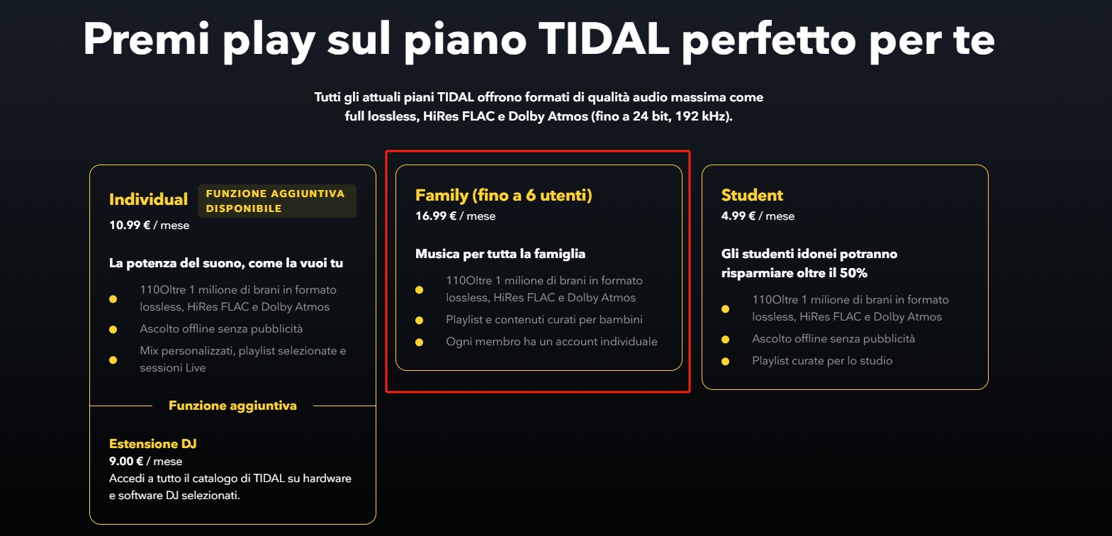 tidal-costi-abbonamento